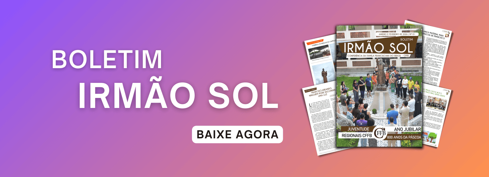 CFFB Boletim Irmão Sol - Banner Desktop de Serviço de Comunicação CFFB